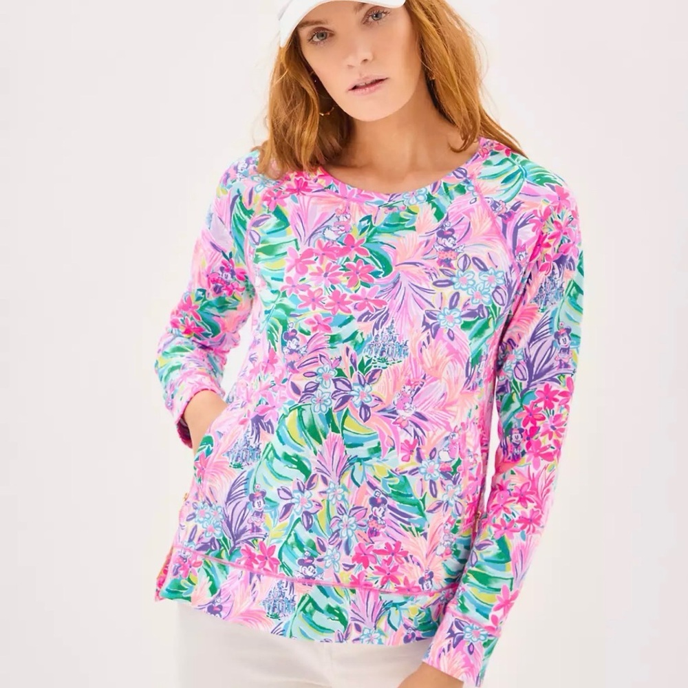 Lilly Pulitzer x Disney beach comber Pullover Dreamin Minnie Daisy XS NWT